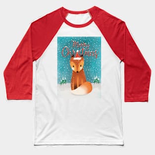 Merry Christmas Fox Baseball T-Shirt